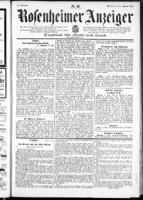 Rosenheimer Anzeiger Mittwoch 14. Februar 1900