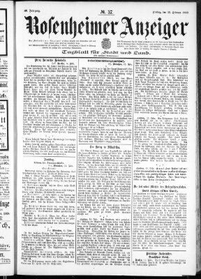 Rosenheimer Anzeiger Freitag 16. Februar 1900