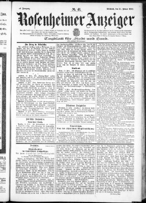 Rosenheimer Anzeiger Mittwoch 21. Februar 1900