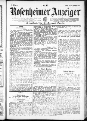 Rosenheimer Anzeiger Freitag 23. Februar 1900