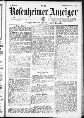 Rosenheimer Anzeiger Samstag 24. Februar 1900