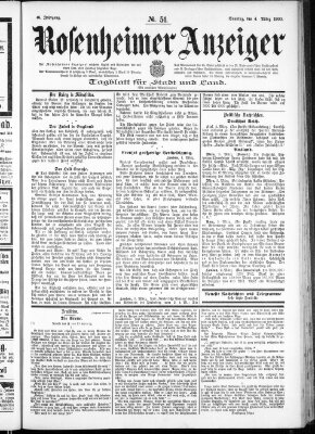 Rosenheimer Anzeiger Sonntag 4. März 1900