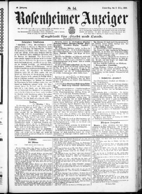 Rosenheimer Anzeiger Donnerstag 8. März 1900