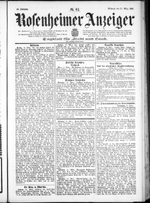 Rosenheimer Anzeiger Mittwoch 21. März 1900