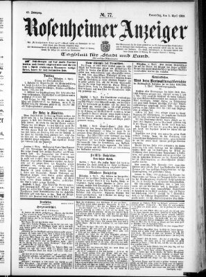 Rosenheimer Anzeiger Donnerstag 5. April 1900