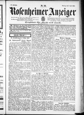 Rosenheimer Anzeiger Sonntag 8. April 1900