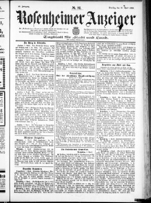 Rosenheimer Anzeiger Dienstag 10. April 1900