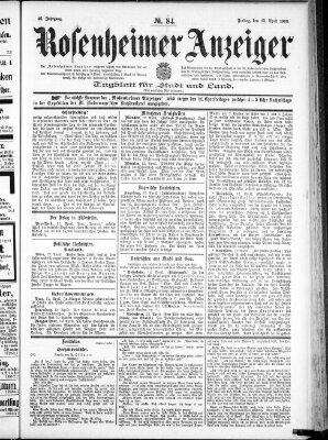 Rosenheimer Anzeiger Freitag 13. April 1900