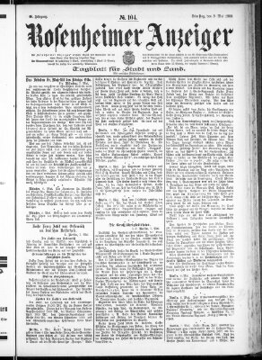 Rosenheimer Anzeiger Dienstag 8. Mai 1900