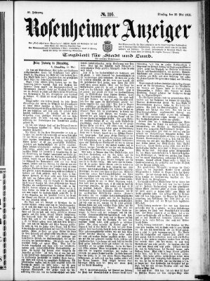 Rosenheimer Anzeiger Dienstag 22. Mai 1900