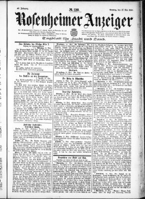 Rosenheimer Anzeiger Sonntag 27. Mai 1900