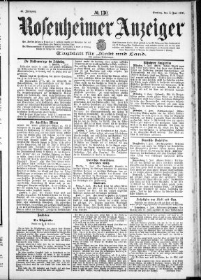 Rosenheimer Anzeiger Samstag 9. Juni 1900