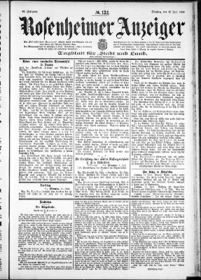 Rosenheimer Anzeiger Dienstag 12. Juni 1900