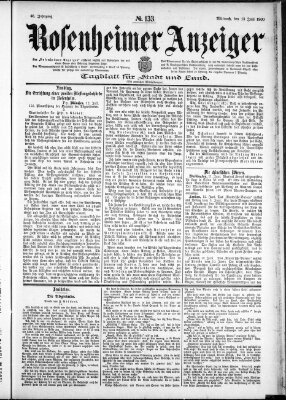 Rosenheimer Anzeiger Mittwoch 13. Juni 1900