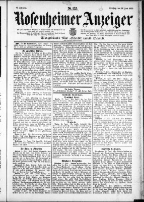 Rosenheimer Anzeiger Samstag 16. Juni 1900