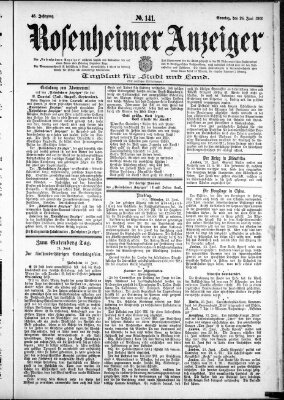 Rosenheimer Anzeiger Sonntag 24. Juni 1900