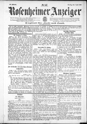 Rosenheimer Anzeiger Dienstag 3. Juli 1900