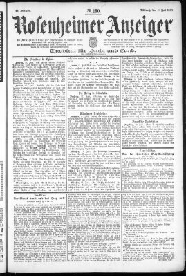 Rosenheimer Anzeiger Mittwoch 18. Juli 1900