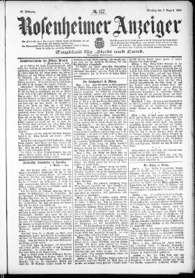 Rosenheimer Anzeiger Dienstag 7. August 1900