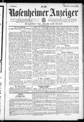 Rosenheimer Anzeiger Samstag 18. August 1900