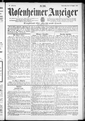 Rosenheimer Anzeiger Donnerstag 30. August 1900