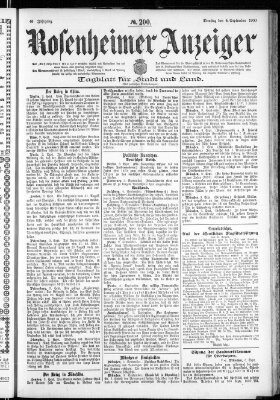 Rosenheimer Anzeiger Dienstag 4. September 1900