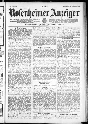 Rosenheimer Anzeiger Dienstag 11. September 1900