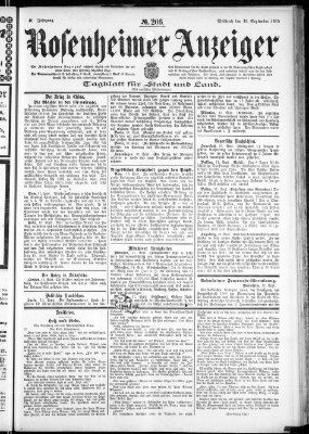 Rosenheimer Anzeiger Mittwoch 12. September 1900