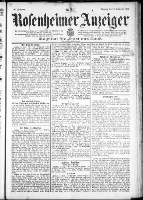 Rosenheimer Anzeiger Sonntag 16. September 1900