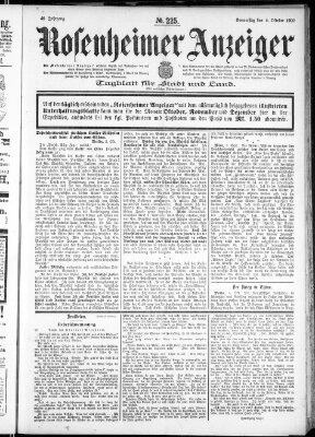 Rosenheimer Anzeiger Donnerstag 4. Oktober 1900