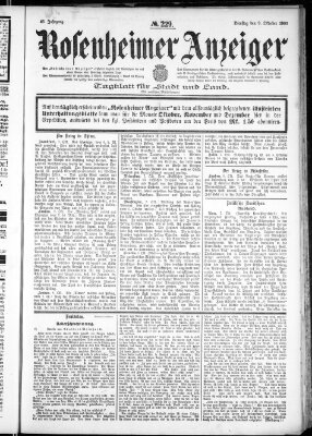 Rosenheimer Anzeiger Dienstag 9. Oktober 1900