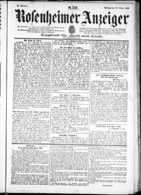 Rosenheimer Anzeiger Mittwoch 17. Oktober 1900