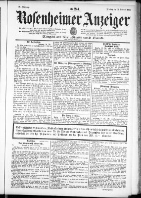 Rosenheimer Anzeiger Freitag 26. Oktober 1900