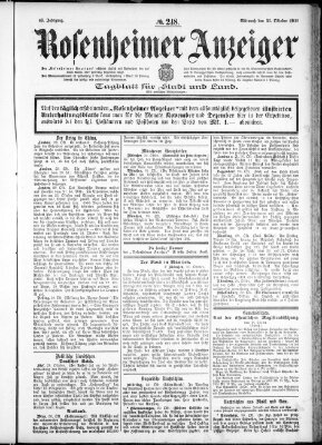 Rosenheimer Anzeiger Mittwoch 31. Oktober 1900