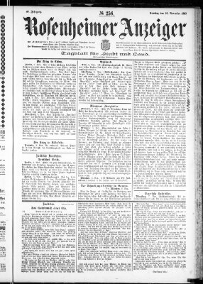 Rosenheimer Anzeiger Samstag 10. November 1900