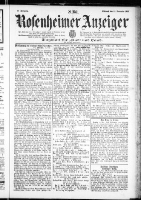 Rosenheimer Anzeiger Mittwoch 14. November 1900