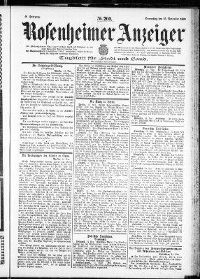 Rosenheimer Anzeiger Donnerstag 15. November 1900