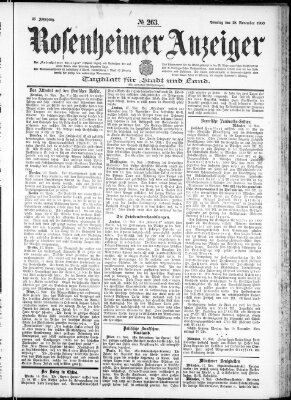 Rosenheimer Anzeiger Sonntag 18. November 1900