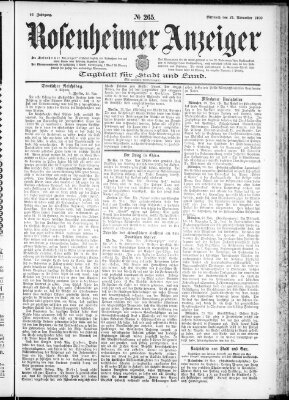 Rosenheimer Anzeiger Mittwoch 21. November 1900