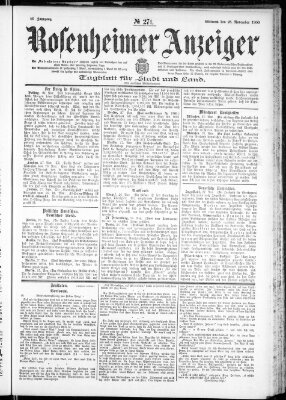 Rosenheimer Anzeiger Mittwoch 28. November 1900