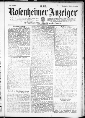 Rosenheimer Anzeiger Samstag 15. Dezember 1900