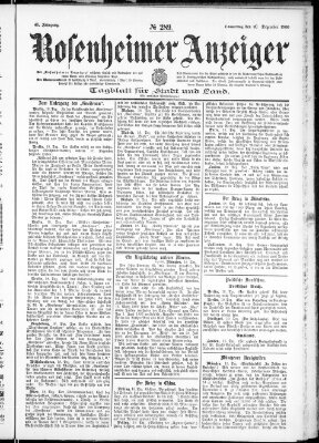 Rosenheimer Anzeiger Donnerstag 20. Dezember 1900