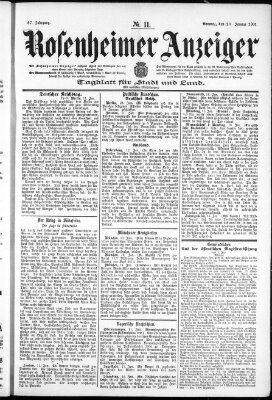 Rosenheimer Anzeiger Sonntag 13. Januar 1901