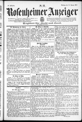 Rosenheimer Anzeiger Dienstag 15. Januar 1901