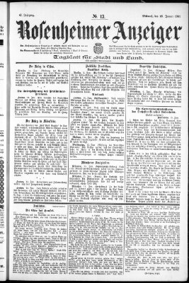 Rosenheimer Anzeiger Mittwoch 16. Januar 1901