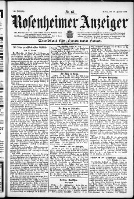 Rosenheimer Anzeiger Freitag 18. Januar 1901