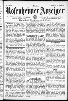 Rosenheimer Anzeiger Sonntag 20. Januar 1901