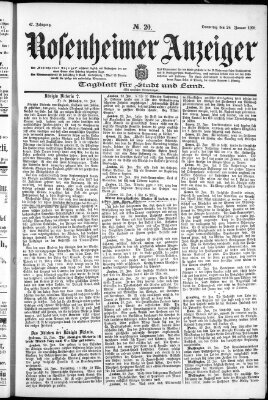 Rosenheimer Anzeiger Donnerstag 24. Januar 1901