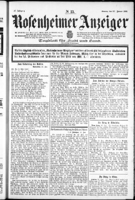 Rosenheimer Anzeiger Sonntag 27. Januar 1901