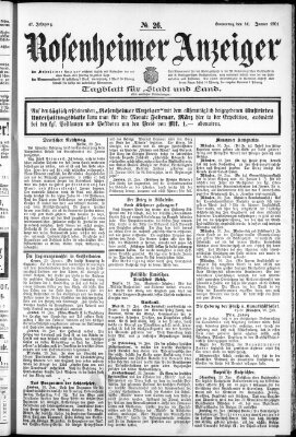 Rosenheimer Anzeiger Donnerstag 31. Januar 1901